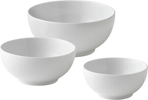 Hvid Riflet skålsæt 3-pak 47 cl, 73 cl, 110 cl