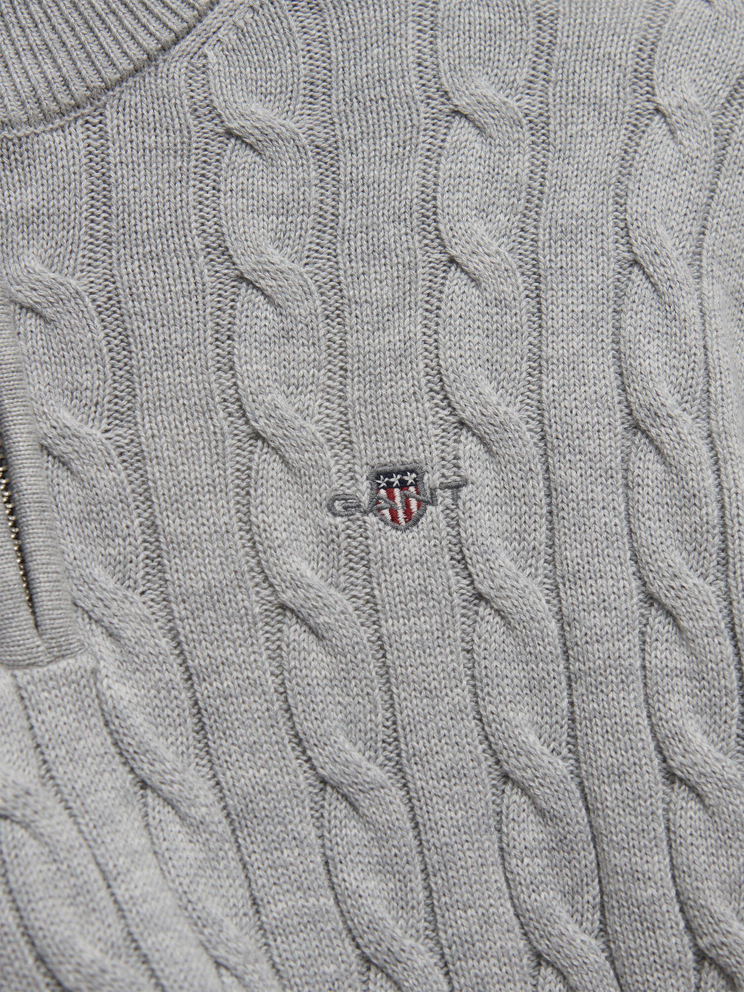 Shield Cotton Cable Half Zip Sweater