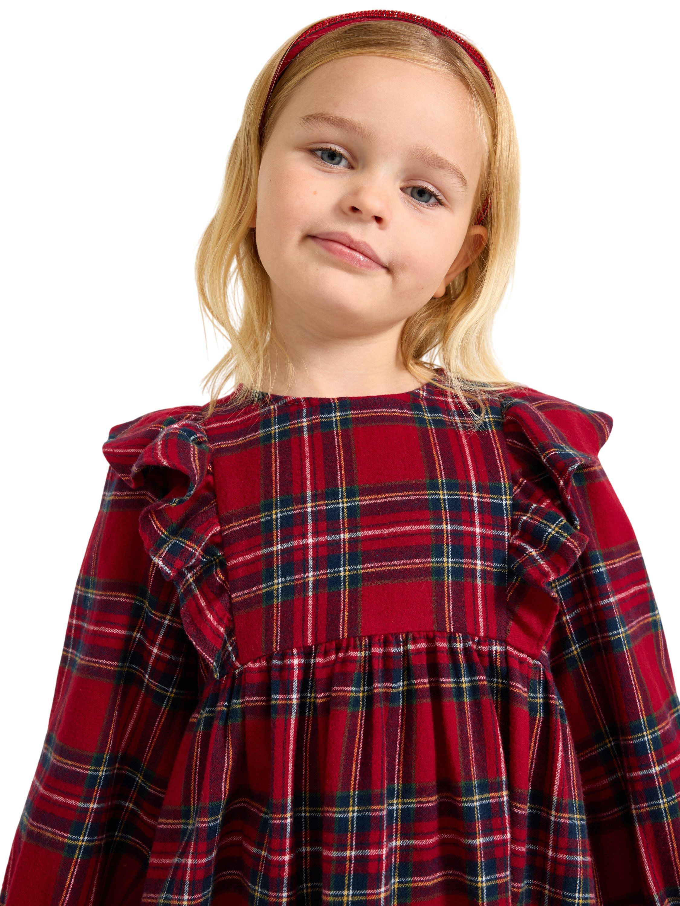 V&aelig;vet, ternet kjole i bl&oslash;d bomuld m