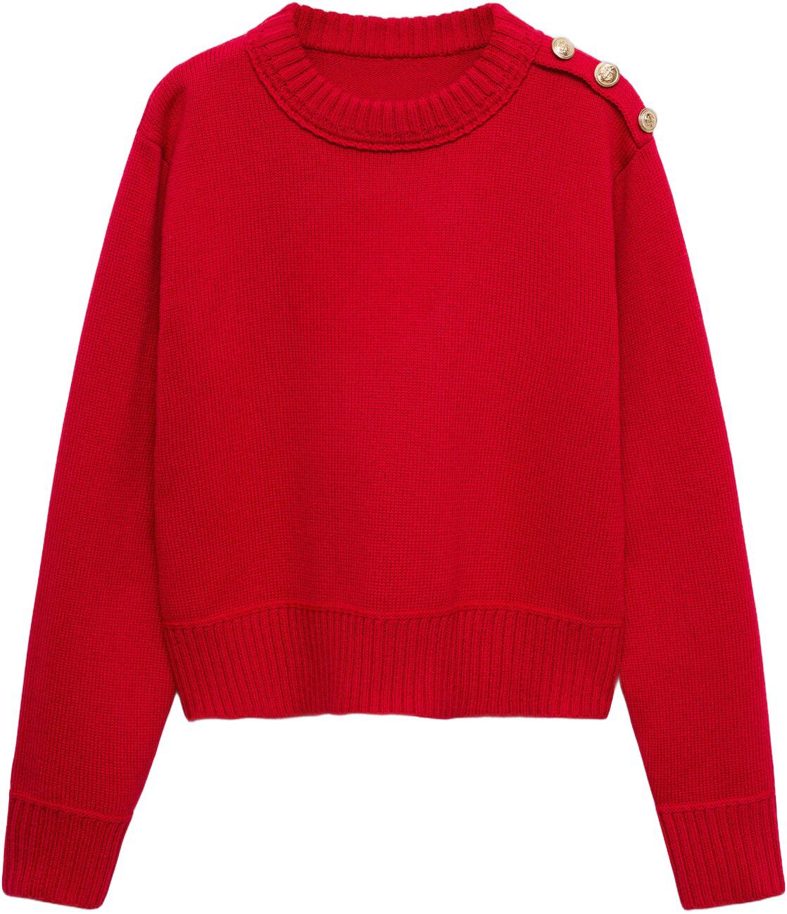 Knitted sweater with jewel buttons