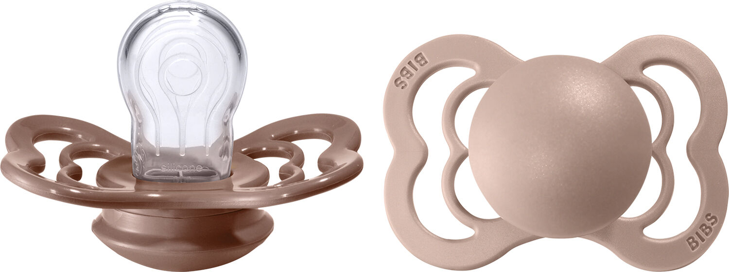 BIBS Supreme 2 PACK Silicone Size 1 Haze/Blossom