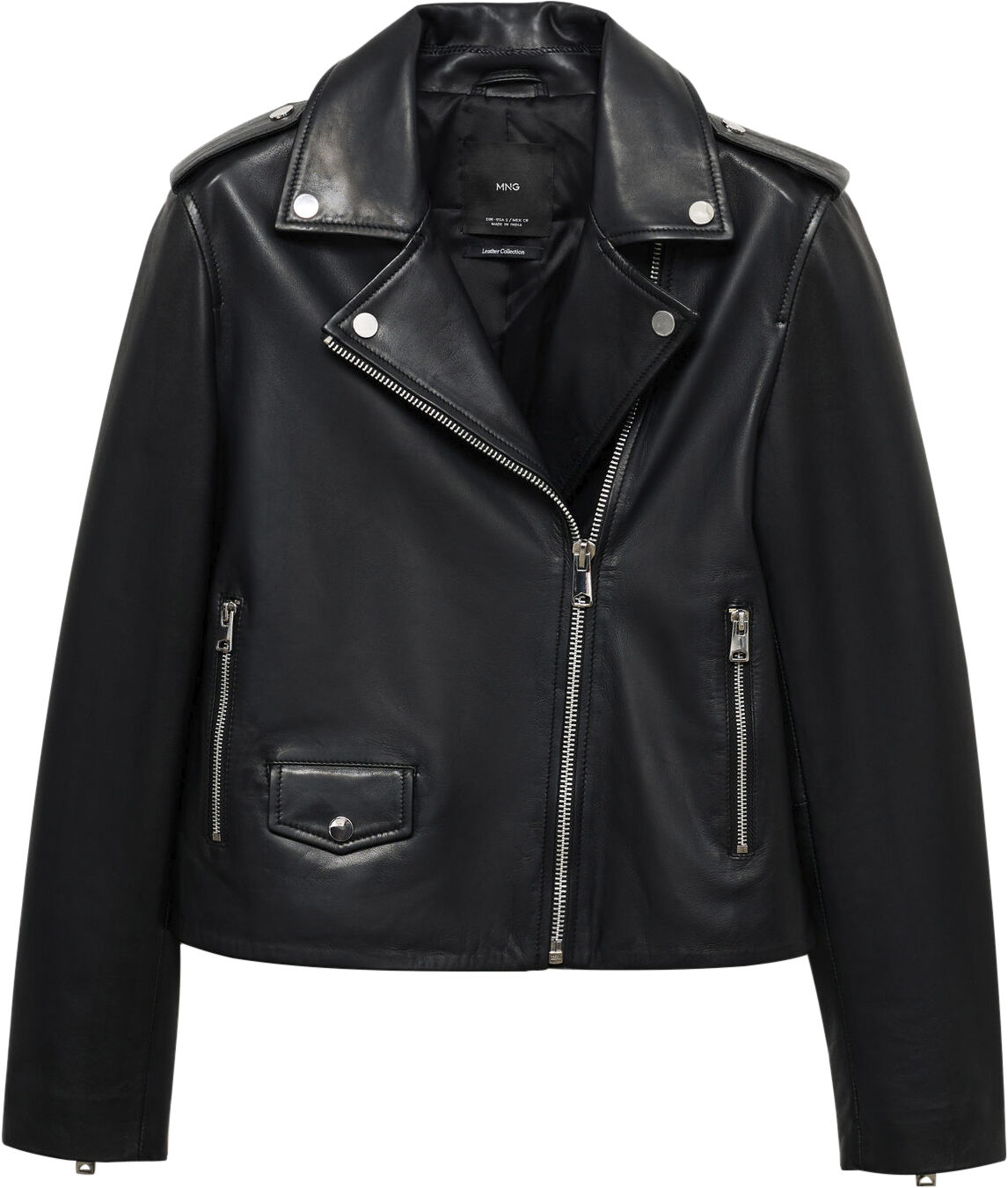 Leather biker jacket