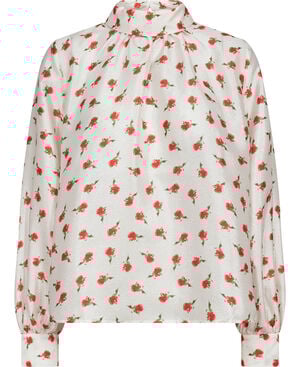 2067 Flat Textured Poly, Gathered Long Sleeve Top