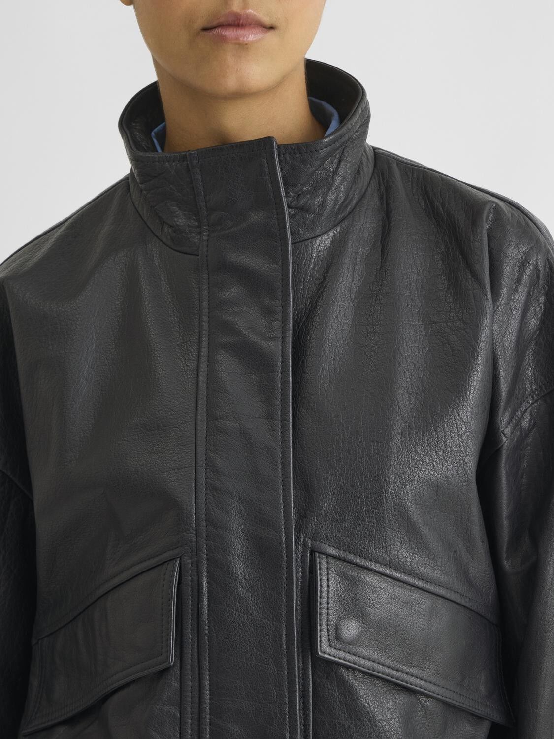 Rousimone L/S Oversized Leather Jacket/1