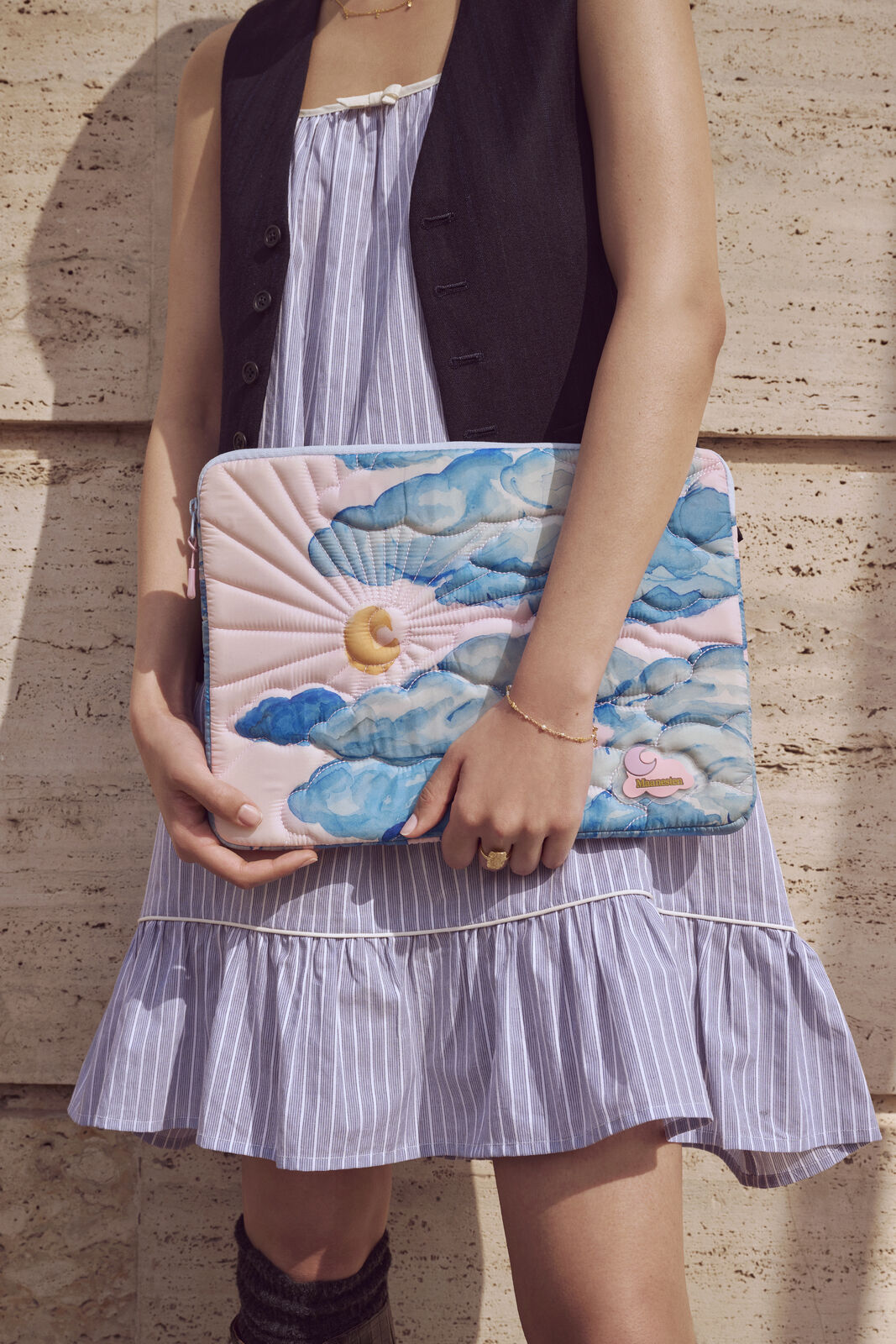 Computer Sleeve Moon and Stars Rose