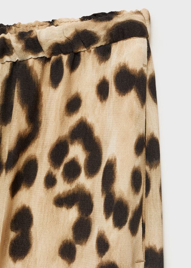 Fluid animal- print trousers