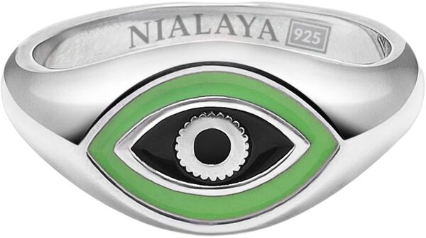 Men's Sterling Silver Evil Eye Signet Ring