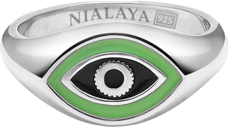 Men's Sterling Silver Evil Eye Signet Ring