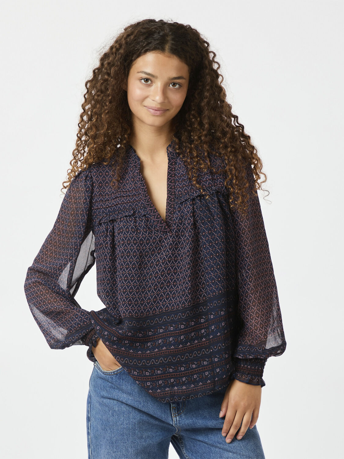 Rhia Border Pattern Blouse