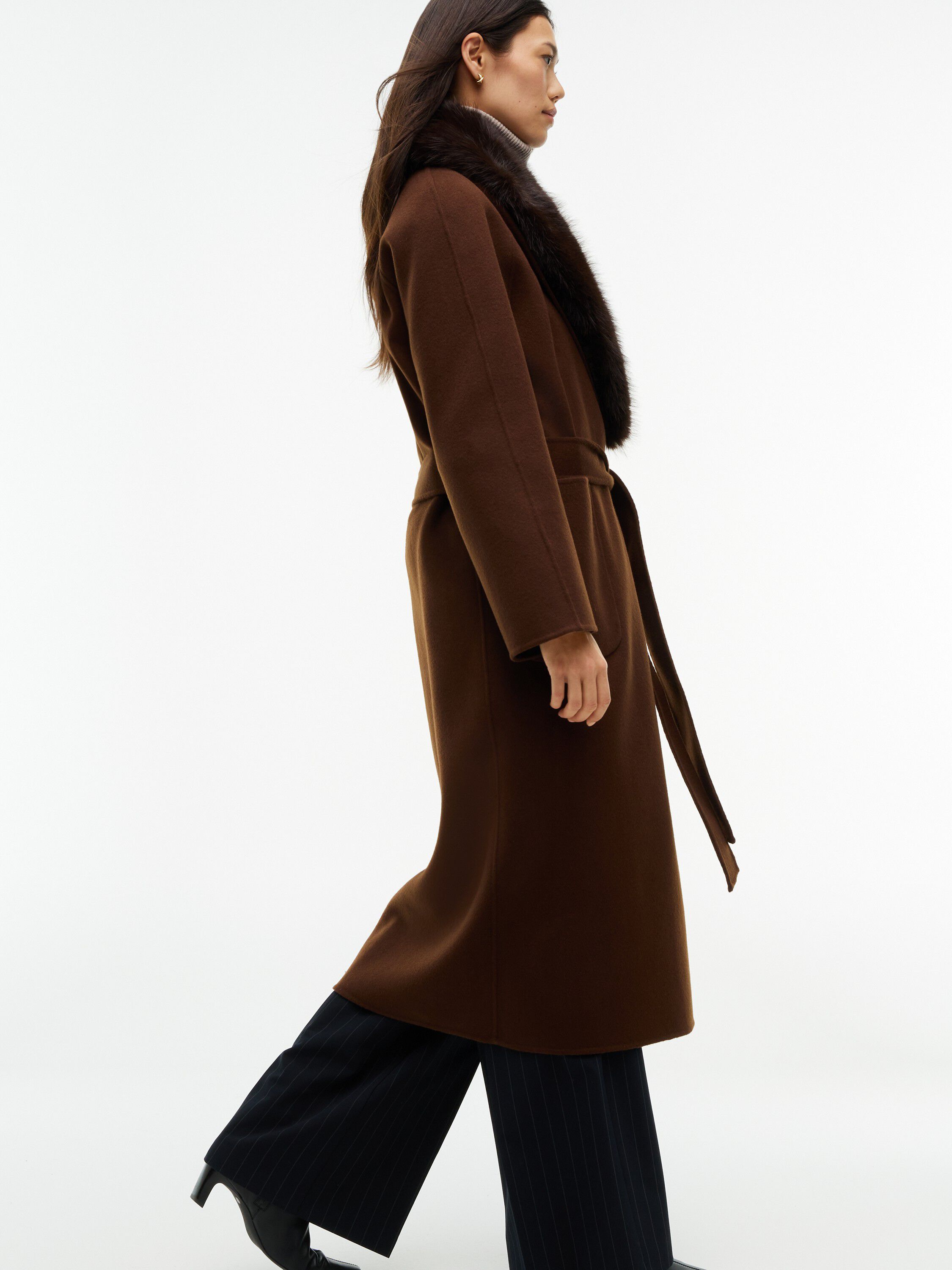 Shawl Collar Wool Blend Relaxed Coat