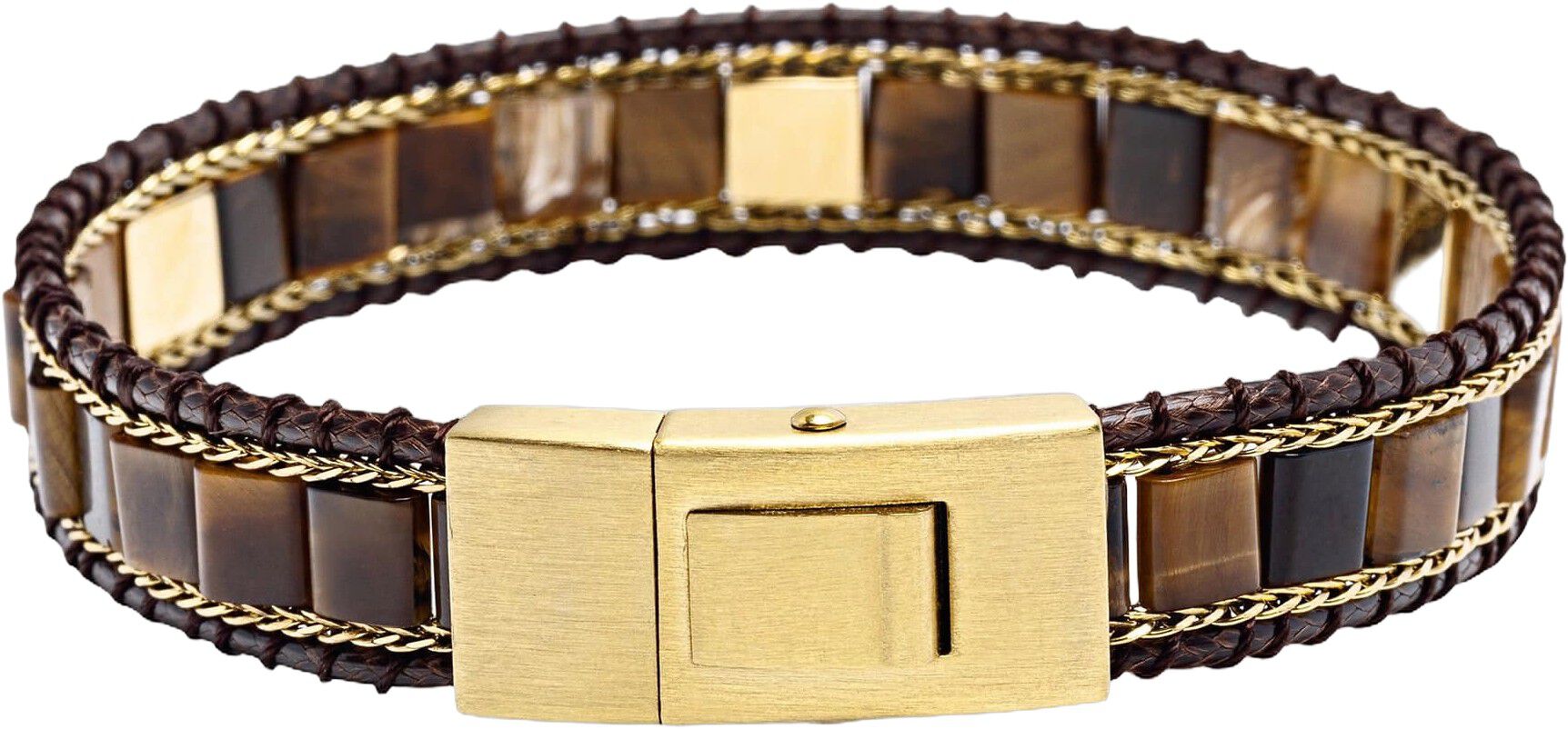 Brown Tiger Eye Stud Bracelet