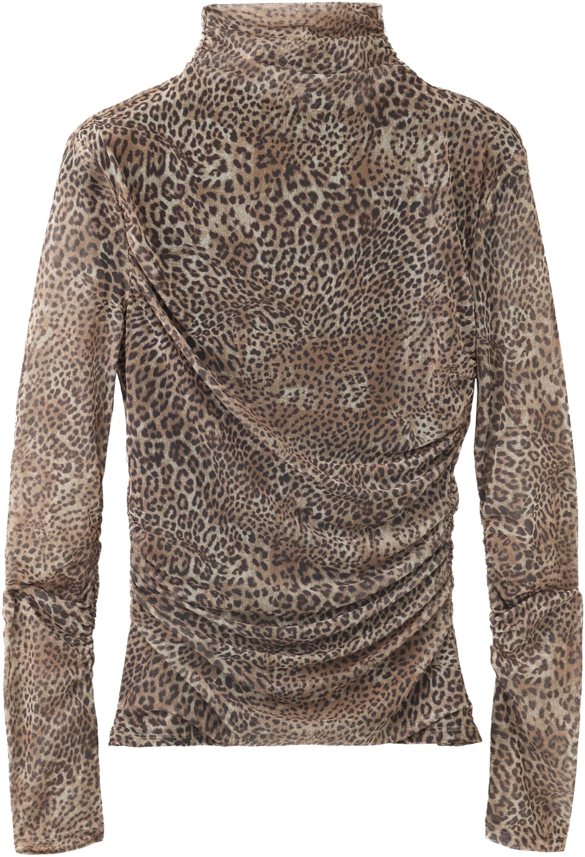 Animal print ruched T-shirt