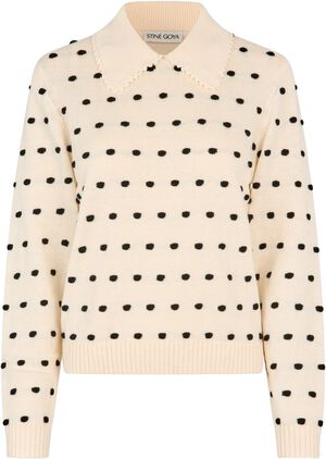 2386 Cotton Mix, Bobble Polo Collar Sweater