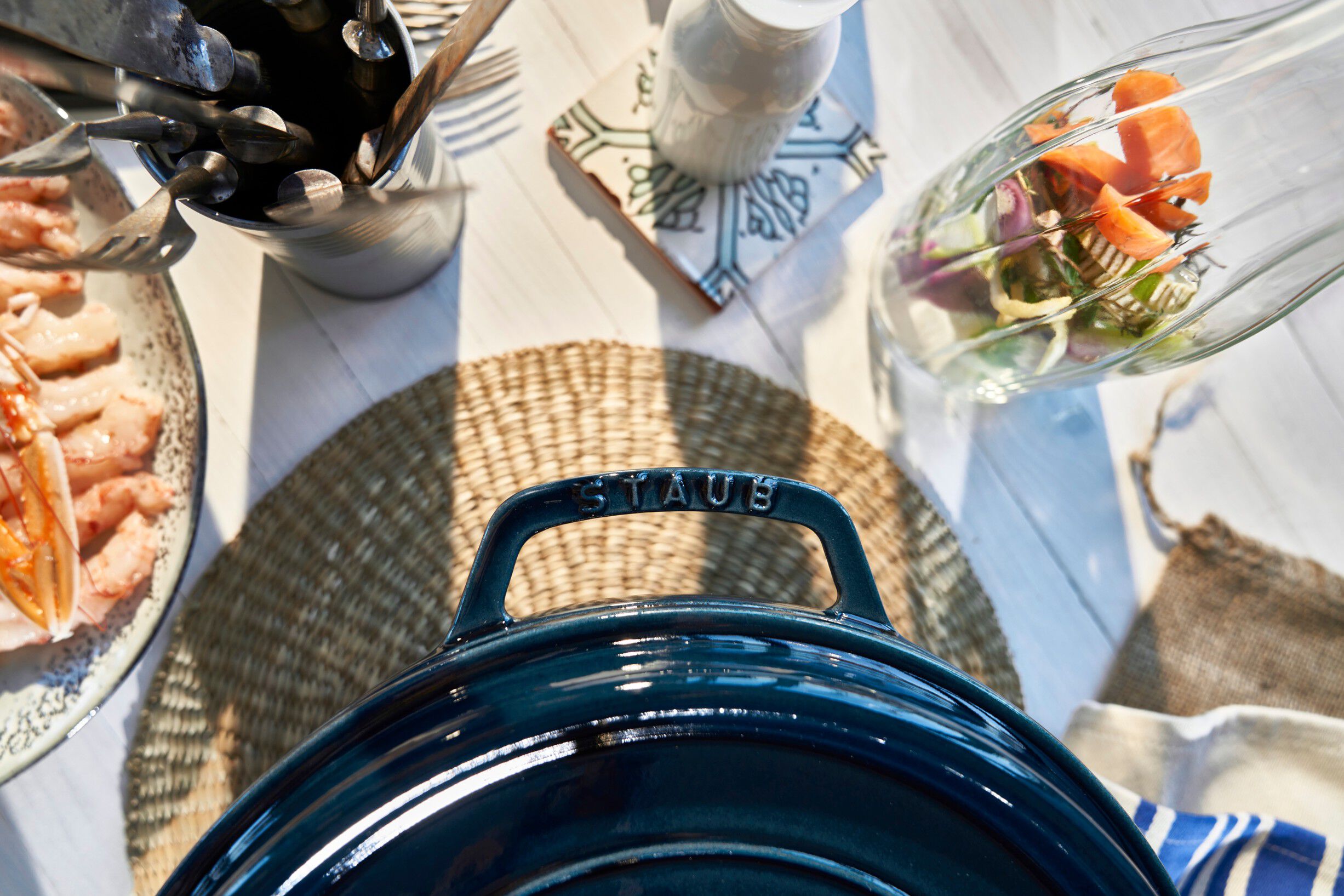 La Cocotte Gryta 28 cm / 6,75 l, Rund, La-Mer, Gjutj&auml;rn