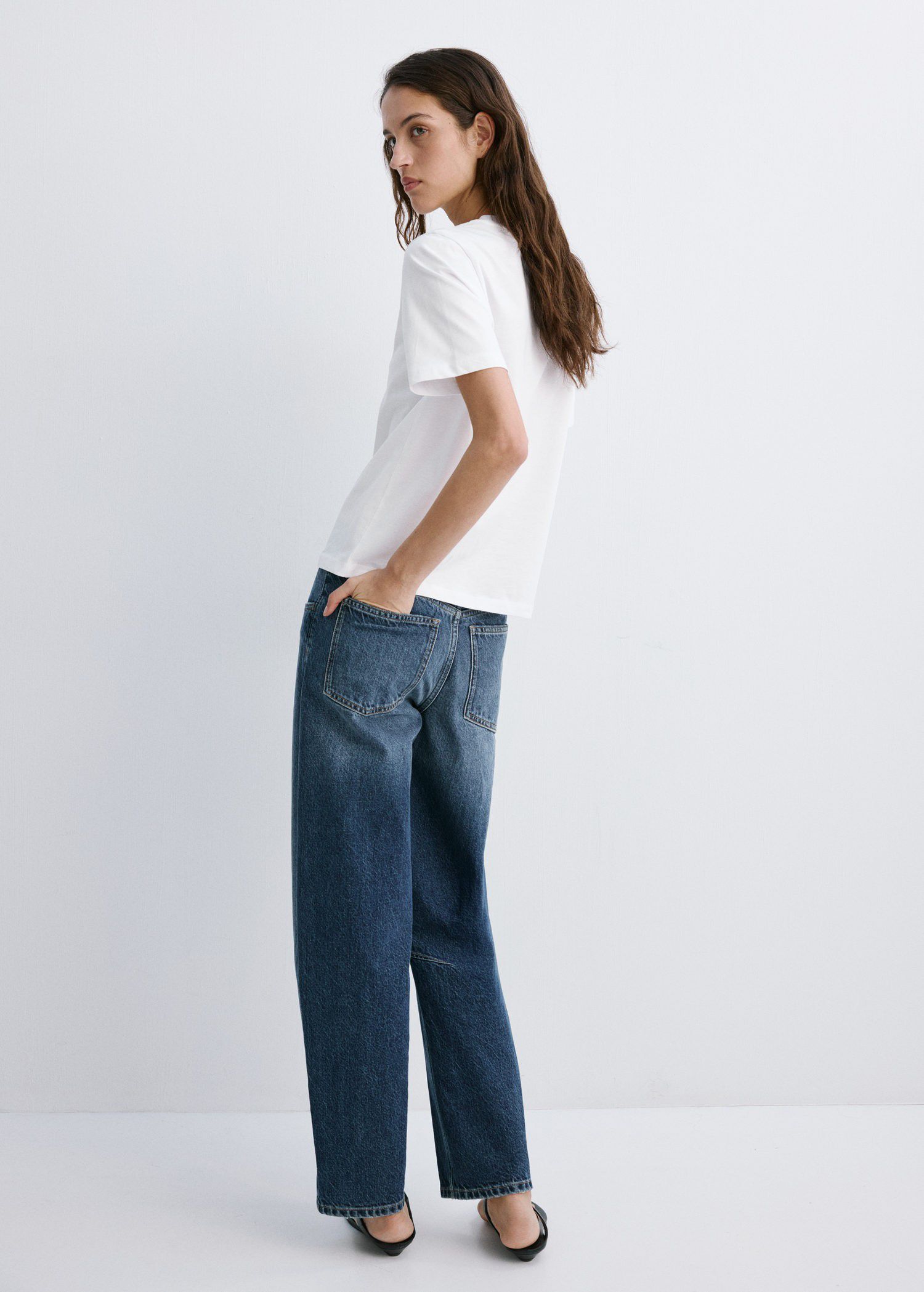 Printed cotton-blend t-shirt