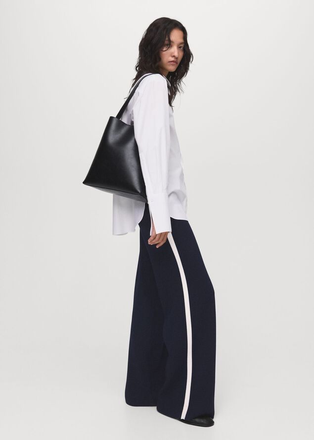 Fine-knit straight-fit trousers