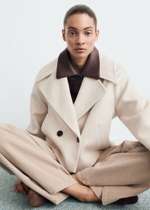 Wool-blend jacket with maxi lapels