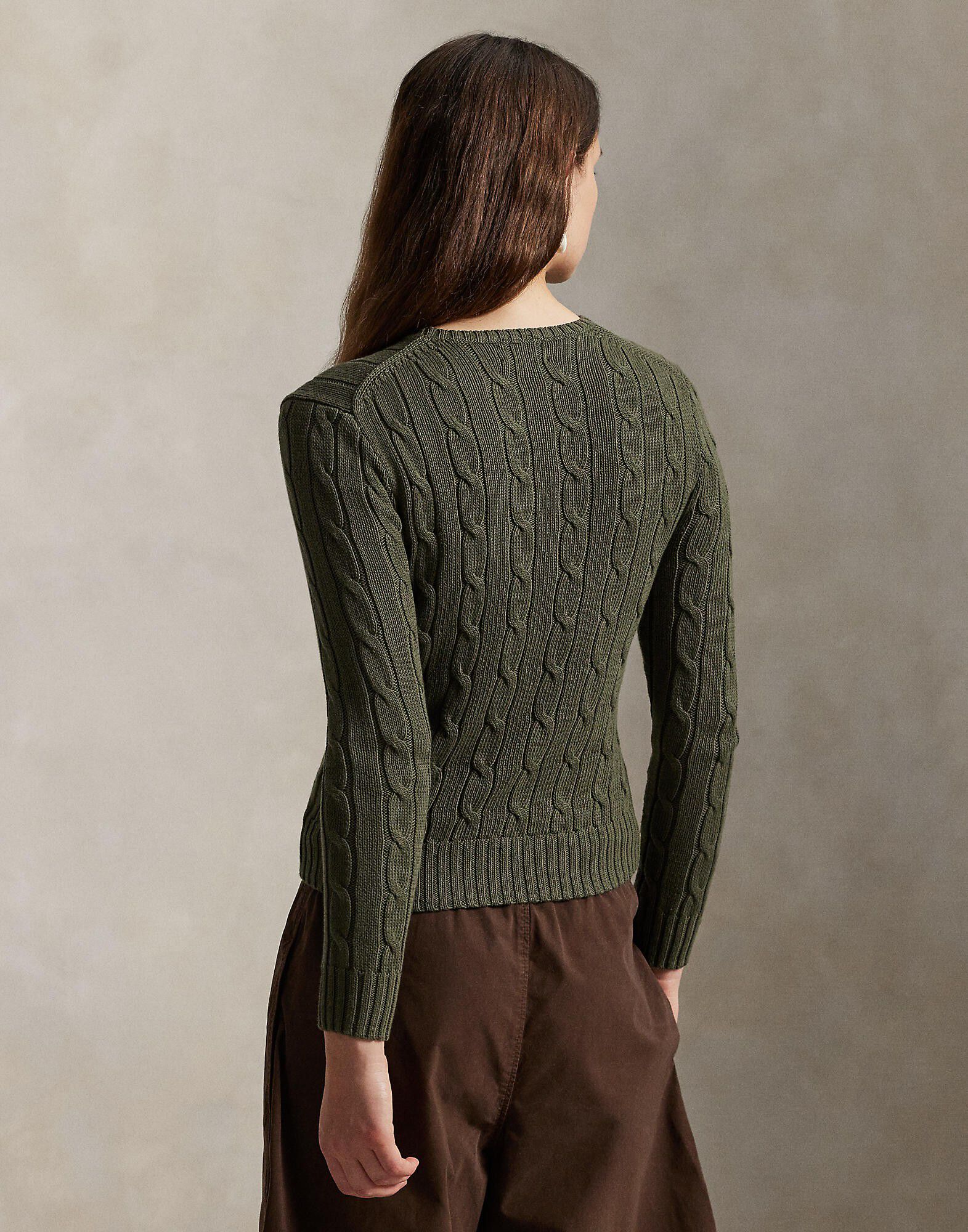 Cable-Knit Cotton Crewneck Sweater