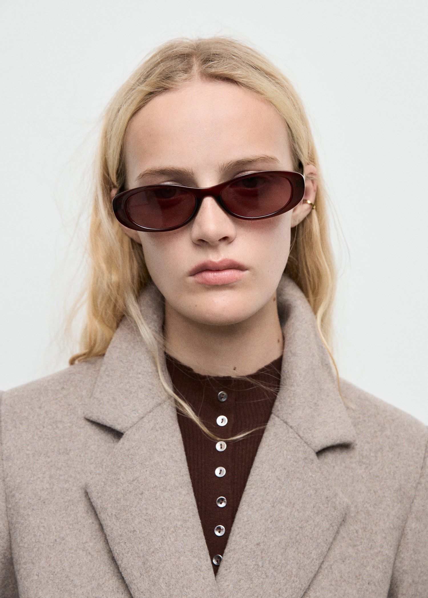 Double-breasted wool coat