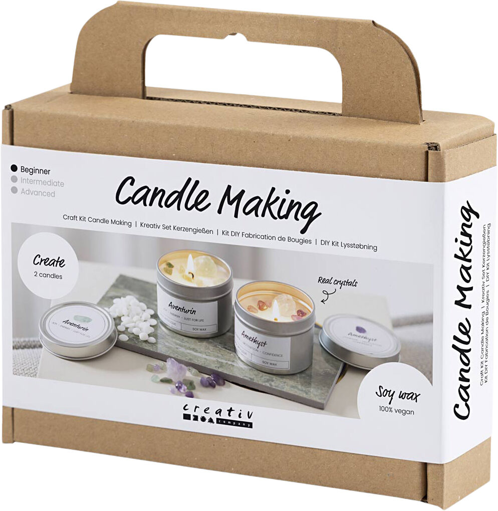 Mini DIY Kit Lysst&oslash;bning, Soyalys med aventurin og aventyst