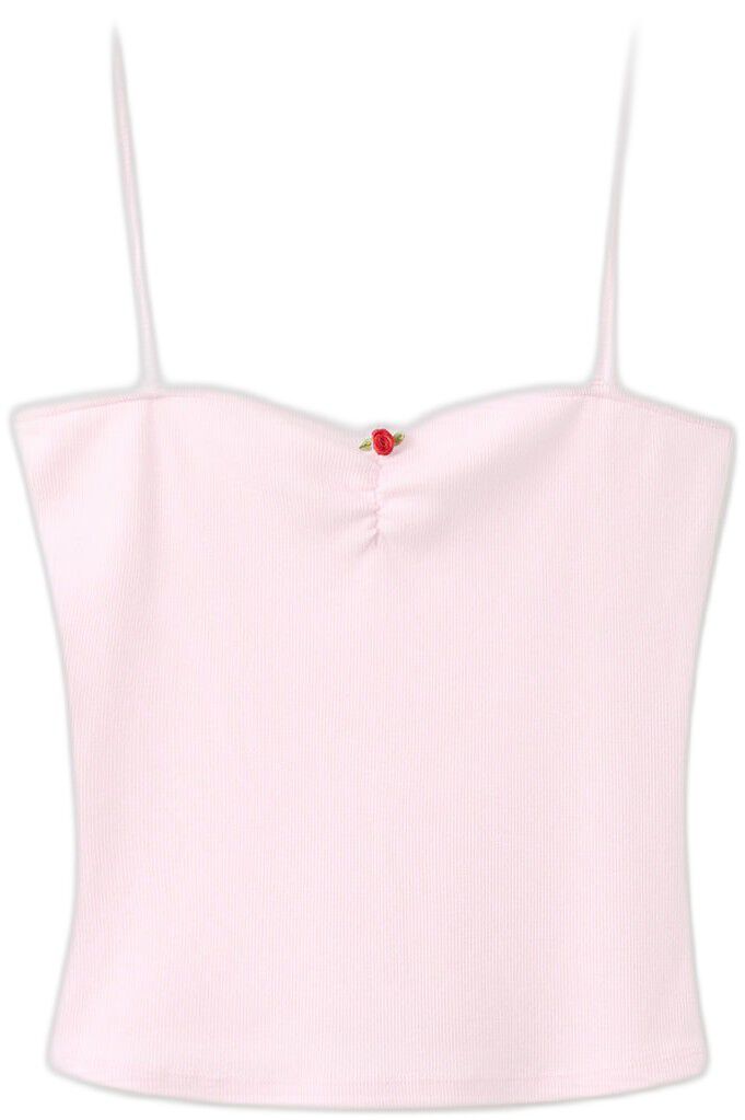 Pink embroidered cotton top