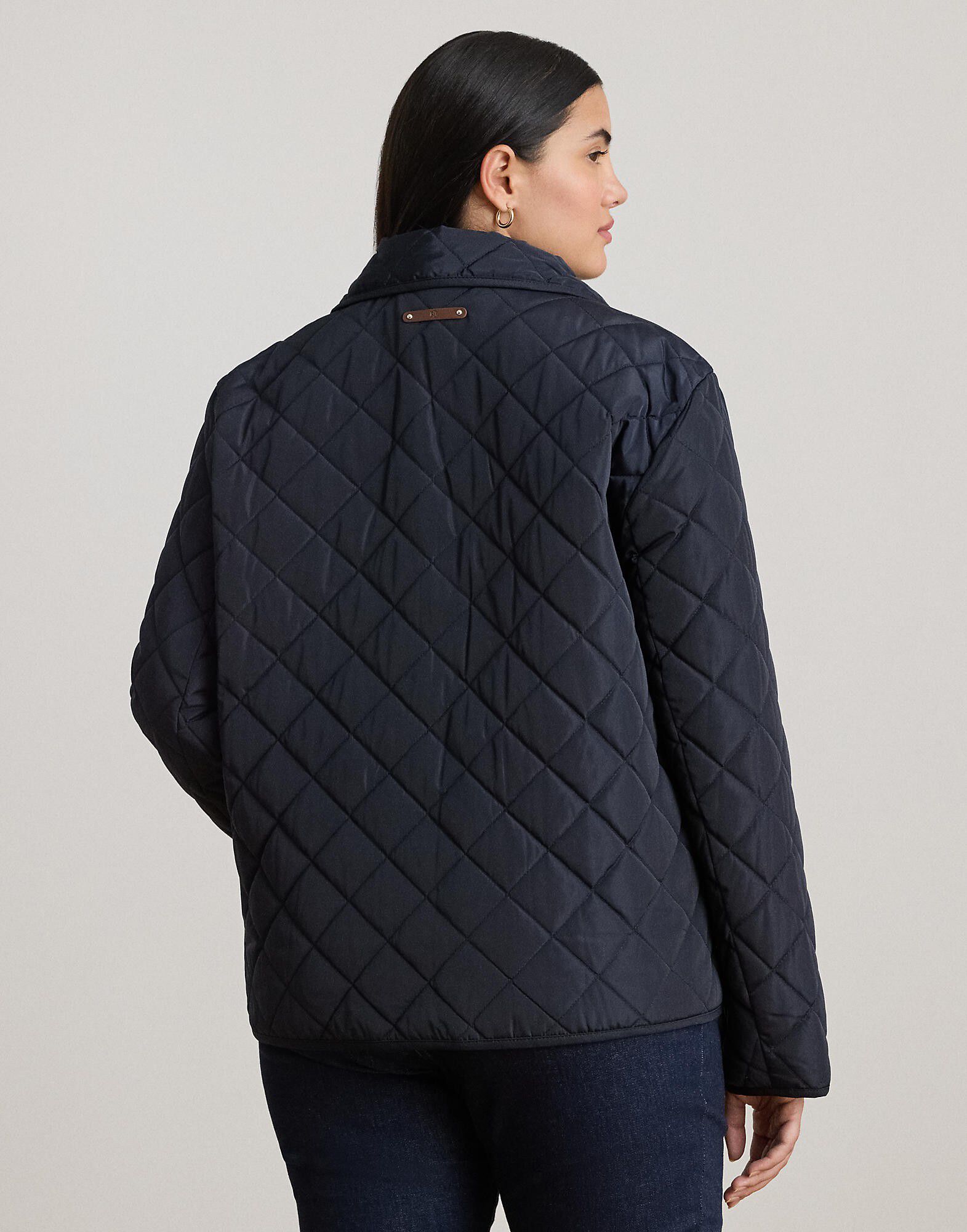 Crest-Patch Diamond-Quilted Jacket