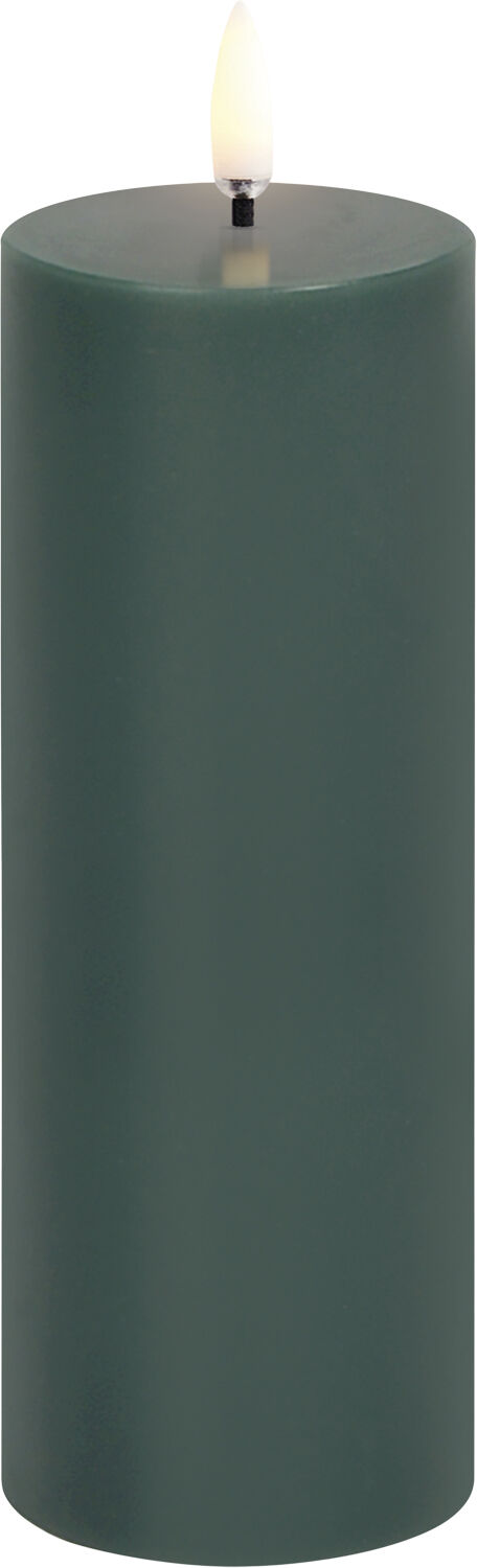 LED pillar candle, Pine green, Smooth, 5,8x15,2 cm