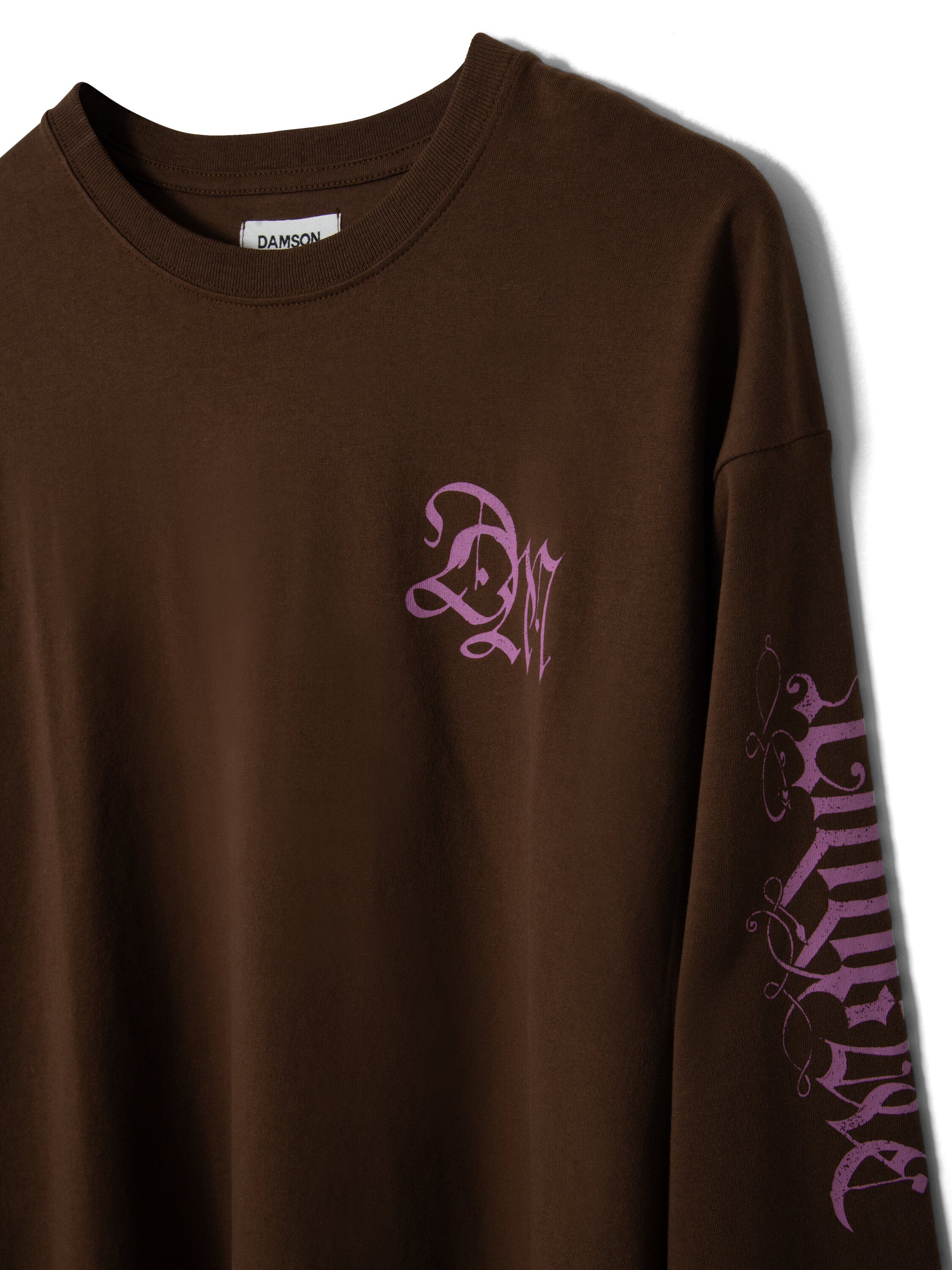 PLEASANT SLUMBER LS GRAPHIC TEE - CHOC