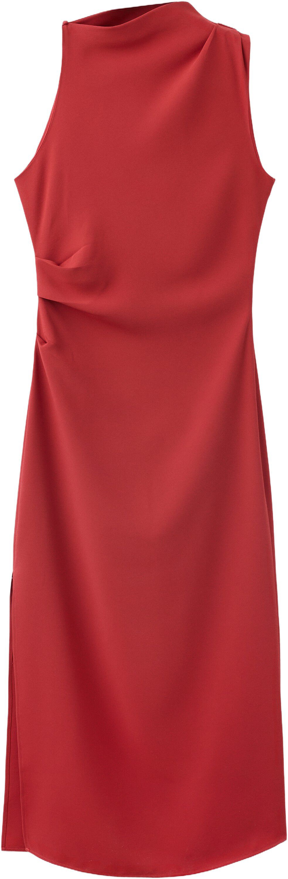 Draped dress with side-slit