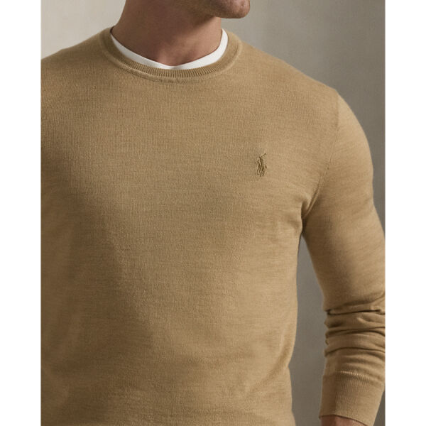 Slim Fit Washable Wool Crewneck Sweater