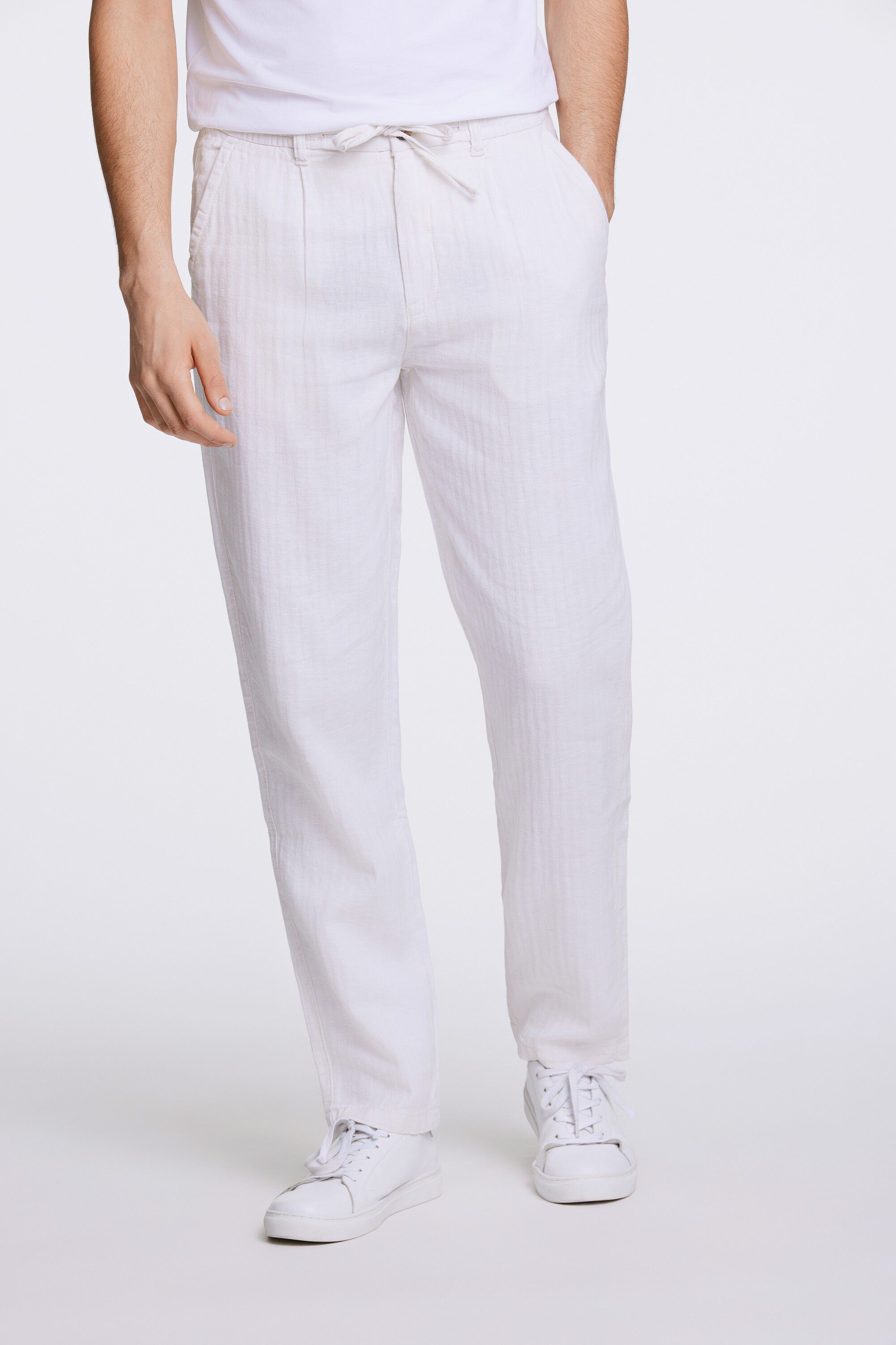 Linen blend herringbone pants