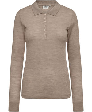 Cilla 12 Langærmede polo strik - 100% Merino uld RWS