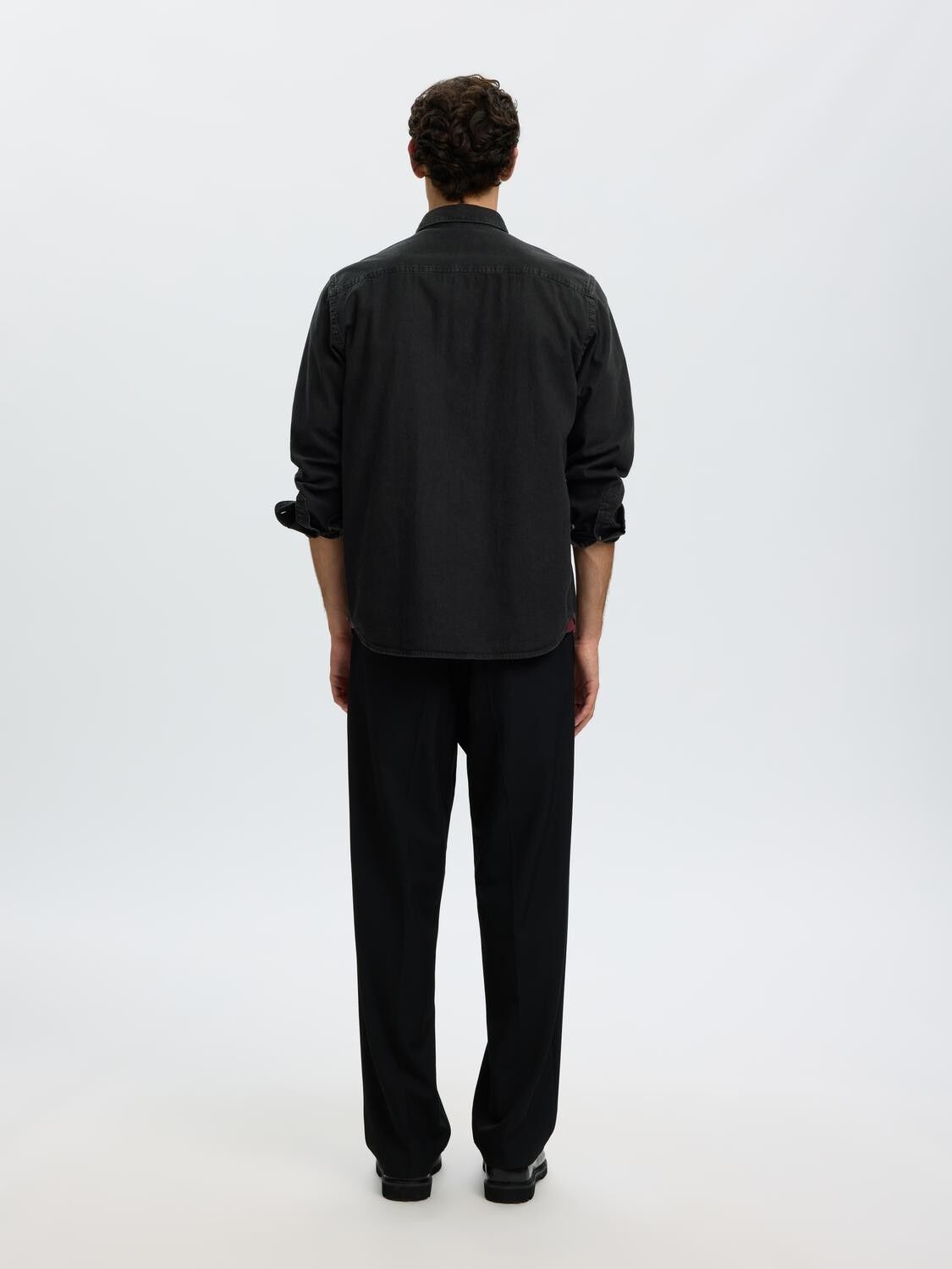 Slmclaus-Carlo Reg Denim Ls Shirt Noos