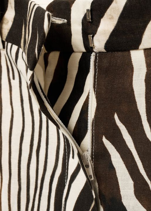 Zebra print linen pants