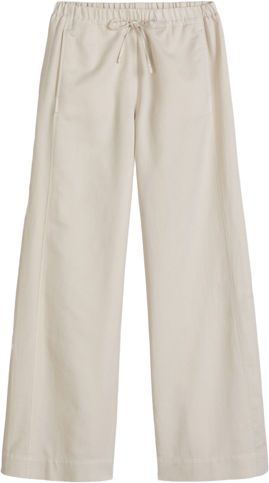 Pants, wide leg, drawstring and ela