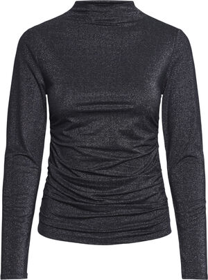 PCMONICA LS GLITTER RUCHING TOP NOO