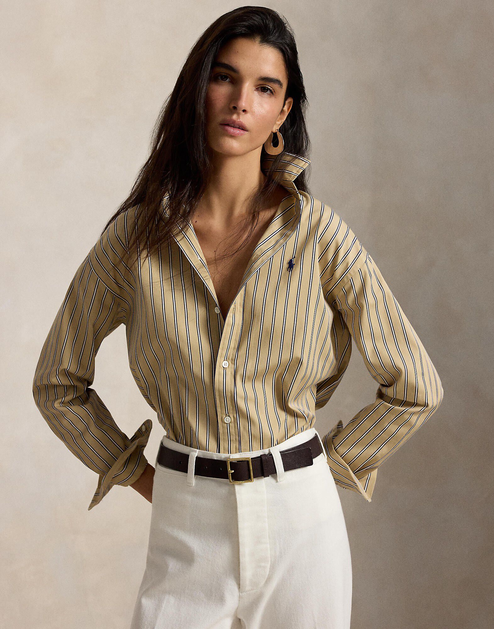 Relaxed Fit Striped Cotton Shirt