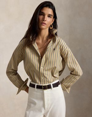 Relaxed Fit Striped Cotton Shirt