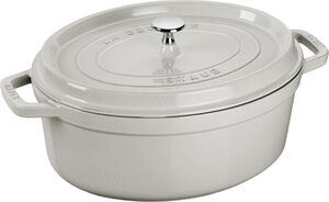 La Cocotte Gryta 37 cm / 8 l, Oval, White Truffle, Gjutj&auml;rn