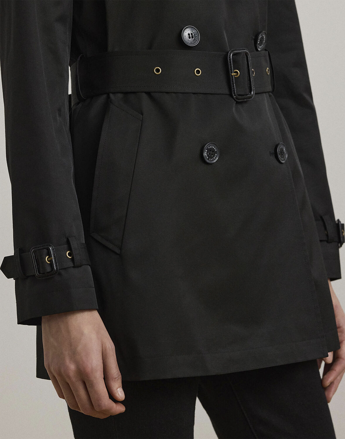 Double-Breasted Cotton-Blend Trench Coat