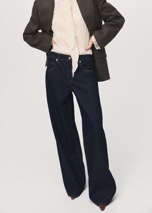 Low-rise wide-leg jeans