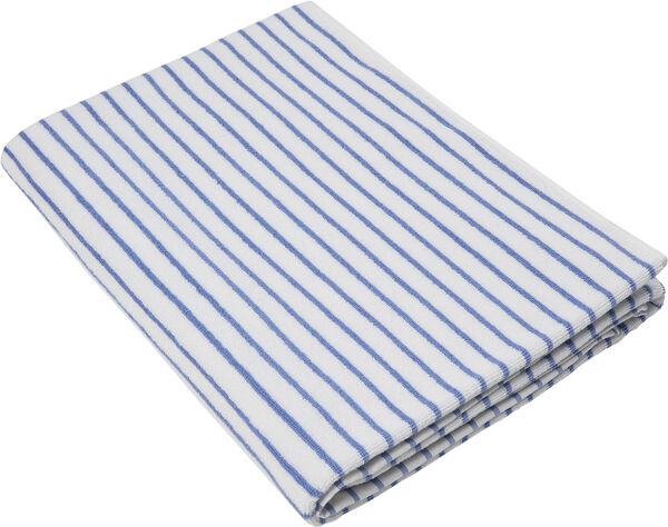 Beach towel 100x180cm smal strib lyseblå GOTS