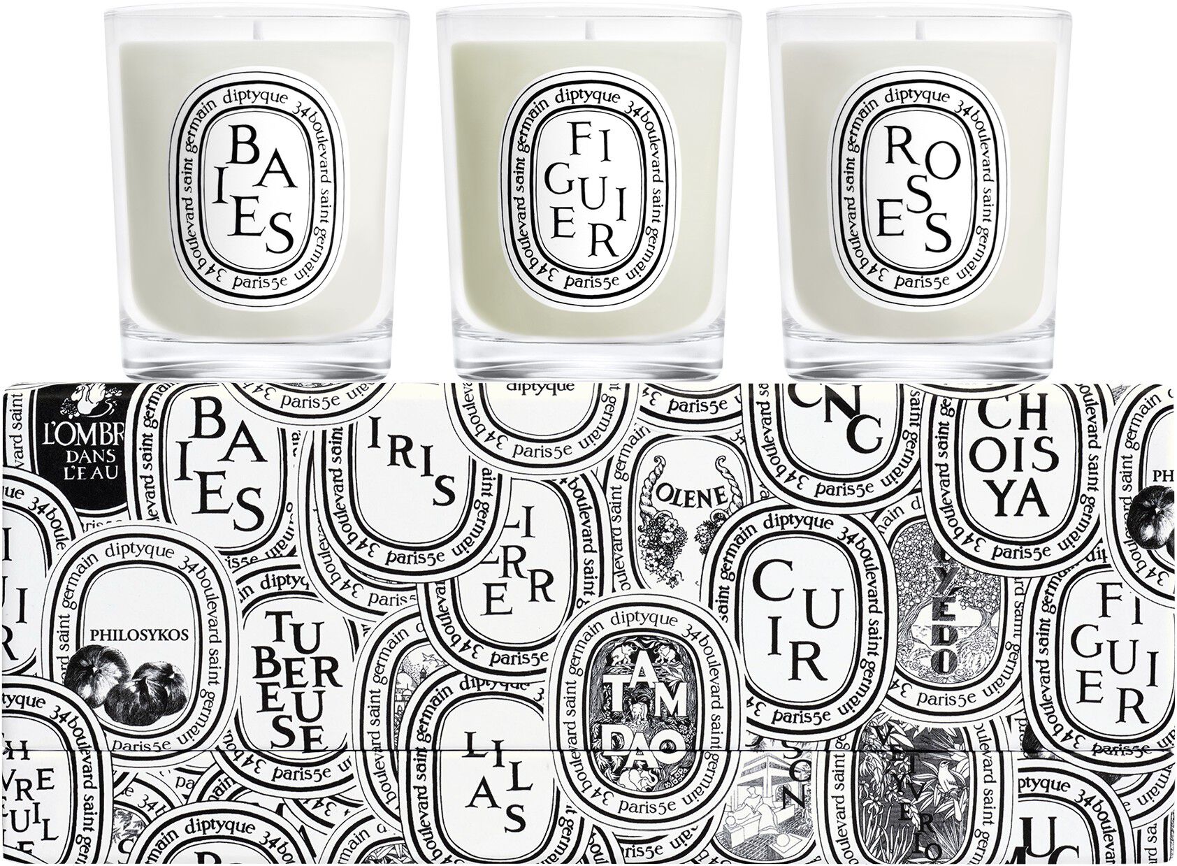 Set of 3 mini candles Baies Figuier Roses 3x70g / 3x2,4oz