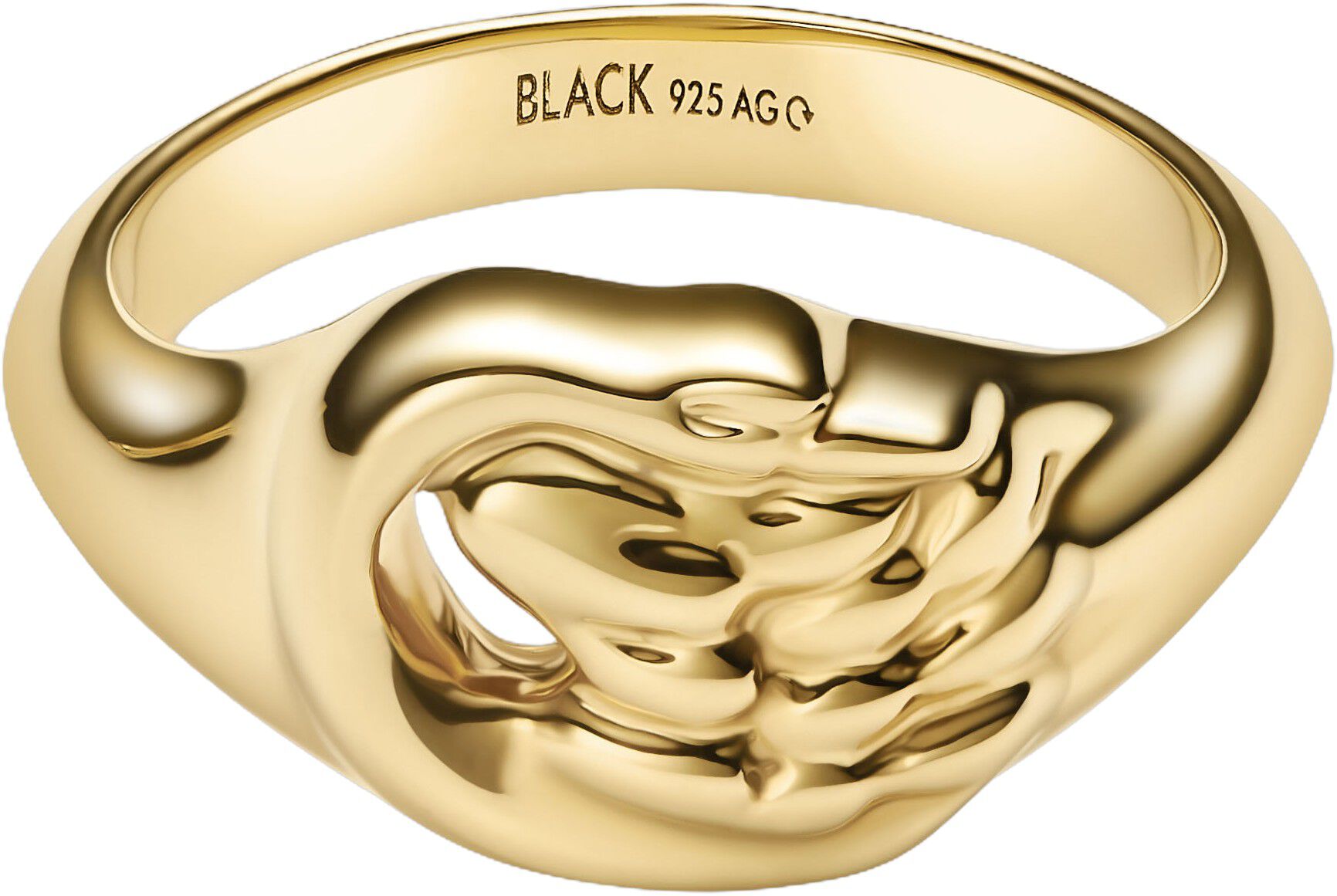 Swan Mini Signet Ring Gold