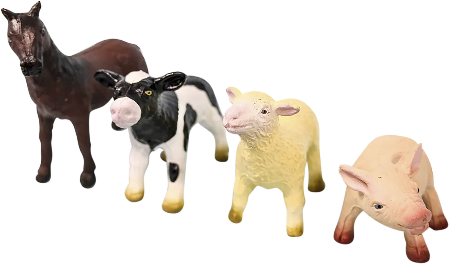 Green Rubber Toys - Bondeg&aring;rdsdyr - s&aelig;t med 4