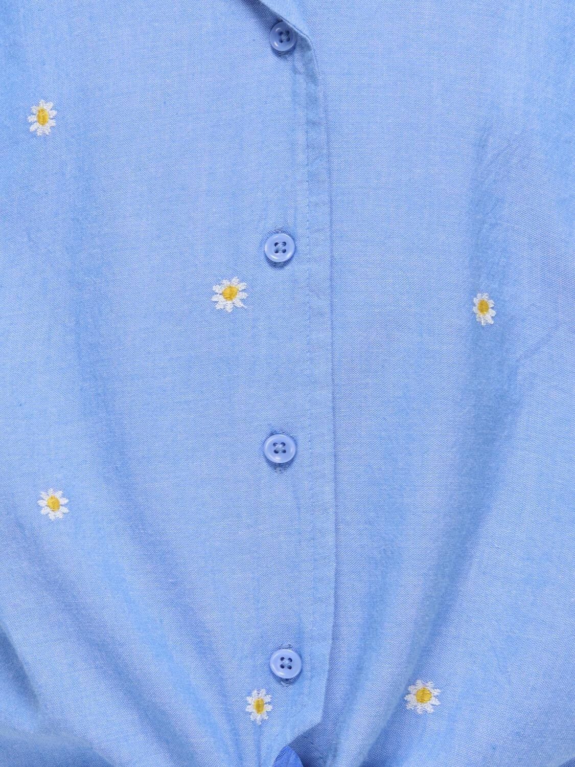 Kogmalou Ss Emb Knot Shirt Wvn