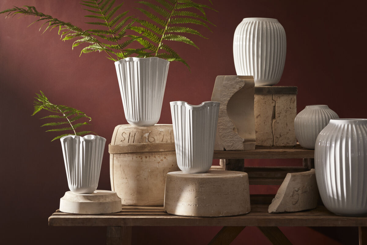 Hammersh&oslash;i Unfold Vase H20. 5 cm hvid