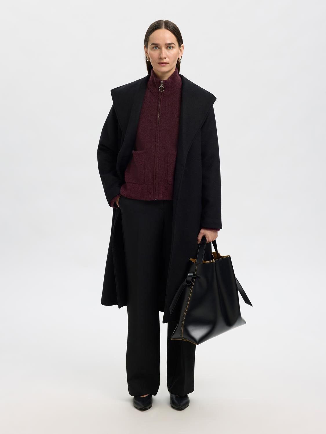 SLFSIA RAS LS KNIT ZIPPER CARDIGAN