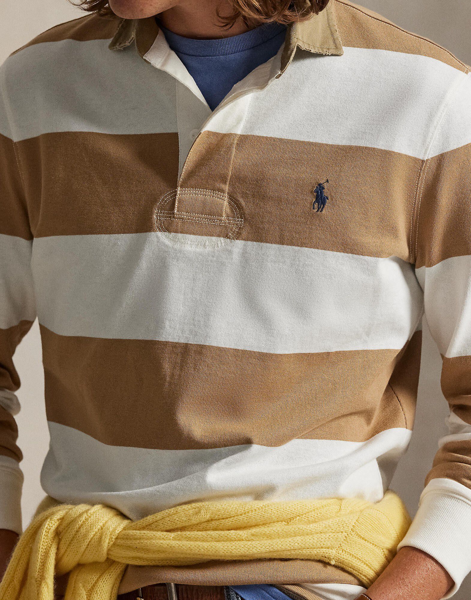 Classic Fit Khaki-Collar Rugby Shirt