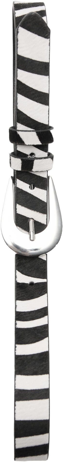 Zebra-print fur belt